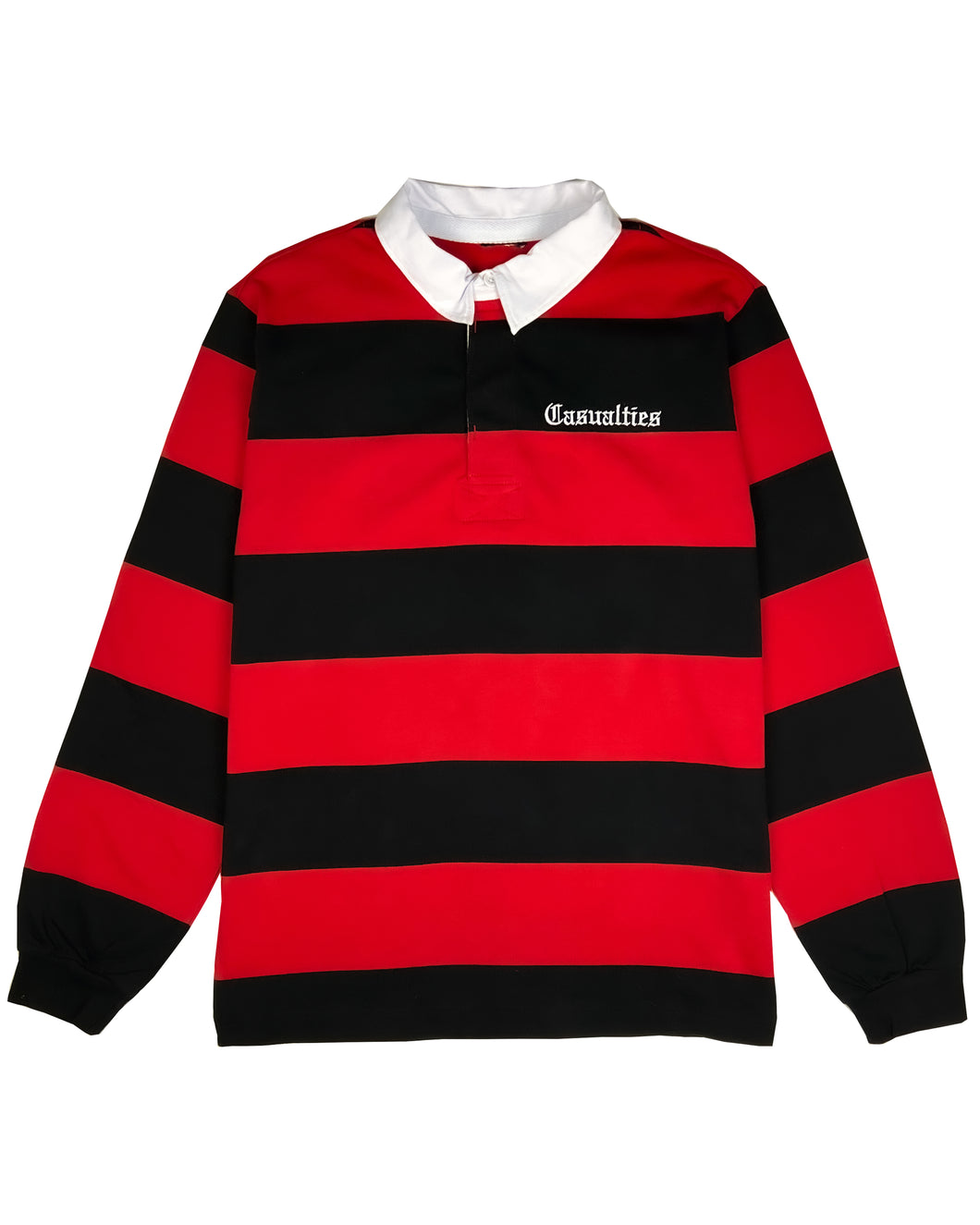 STRIPED RUGBY POLO (RED/BLACK)