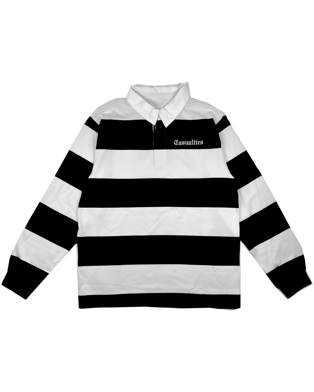 Striped Rugby Polo (BLACK/WHITE)